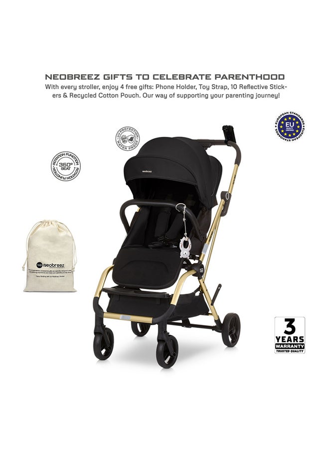 neobreez OCTA 360° Rotating Seat Baby Toddler Stroller One-Hand Fold, Waterproof UPF 50+ Canopy, Phone Holder, Cup Holder, Toy Strap, Reflective stickers,  Gift And String Bag, 0-4 Years, 22kg, 3yrs Warranty  - Image 2