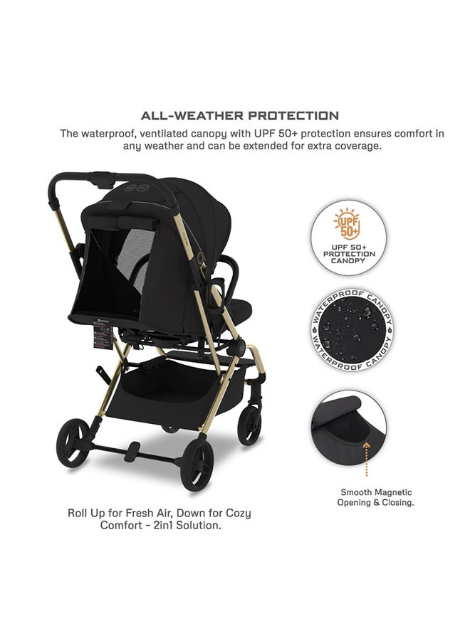 neobreez OCTA 360° Rotating Seat Baby Toddler Stroller One-Hand Fold, Waterproof UPF 50+ Canopy, Phone Holder, Cup Holder, Toy Strap, Reflective stickers,  Gift And String Bag, 0-4 Years, 22kg, 3yrs Warranty  - Image 5