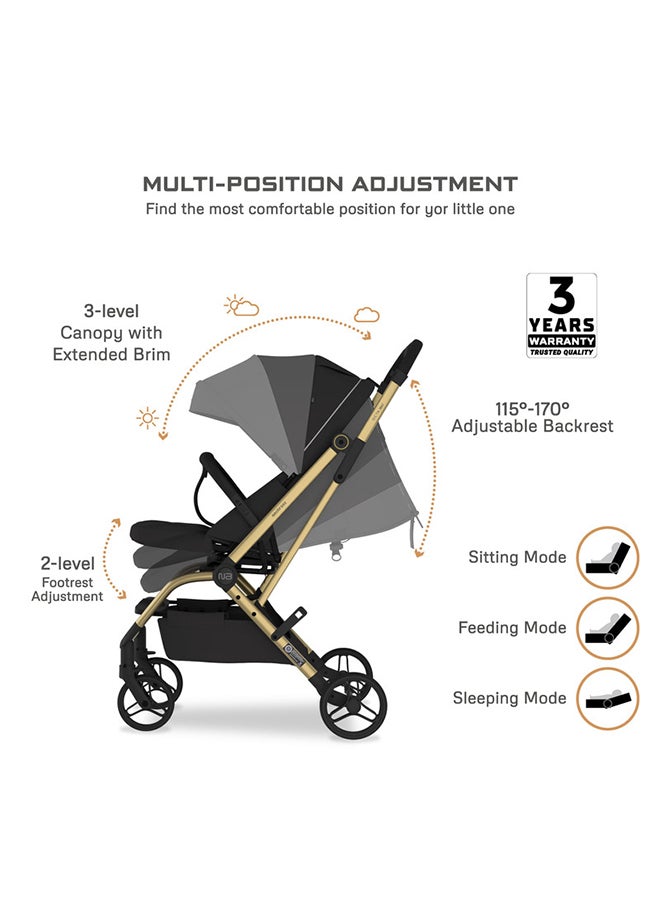 neobreez OCTA 360° Rotating Seat Baby Toddler Stroller One-Hand Fold, Waterproof UPF 50+ Canopy, Phone Holder, Cup Holder, Toy Strap, Reflective stickers,  Gift And String Bag, 0-4 Years, 22kg, 3yrs Warranty  - Image 3