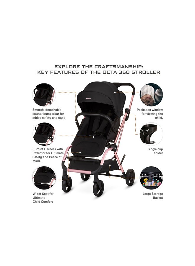 neobreez OCTA 360° Rotate Seat Lightweight Compact Travel Toddler Baby Stroller,  Reversible Handle Baby Trolley, Two-Way Baby Stroller, One-Hand Fold, Waterproof UPF 50+ Canopy, 0-4 Yrs, 22kg,  3yrs Warranty - Image 5