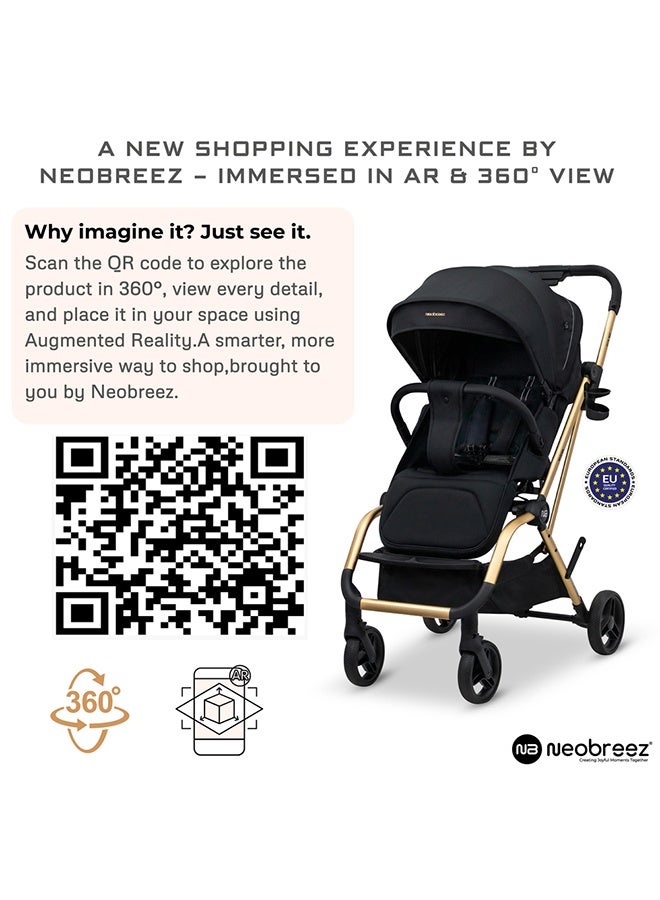 نيوبريز عربة أطفال دوارة  درجة خفيفة الوزن للسفر، مقعد قابل للعكس، قابلة للطي بيد واحدة، مظلة مقاومة للماء بعامل حماية +، ضمان  سنوات - Image 3