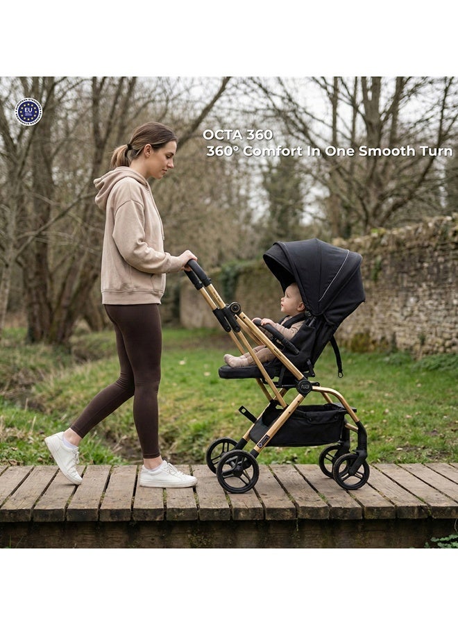 نيوبريز عربة أطفال دوارة  درجة خفيفة الوزن للسفر، مقعد قابل للعكس، قابلة للطي بيد واحدة، مظلة مقاومة للماء بعامل حماية +، ضمان  سنوات - Image 4