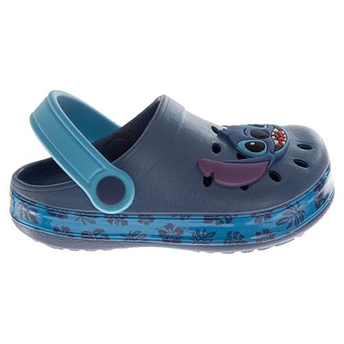 Josmo Lilo & Stitch Girls Clog Sandals Slip-On Slides Closed Toe Clogs with Backstrap Summer Beach Pool Shoes- Blue Size 11-12 Little Kid - Image 2