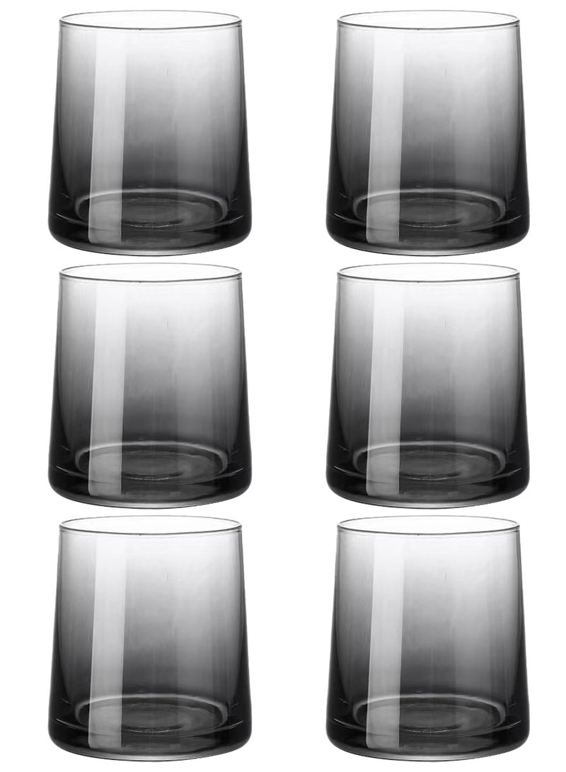 6-Piece Transparent 250Ml Trapezoid Glass Coffee Cups – High Borosilicate Gray Drinking Glasses For Coffee, Beverage & Daily Use - Image 1