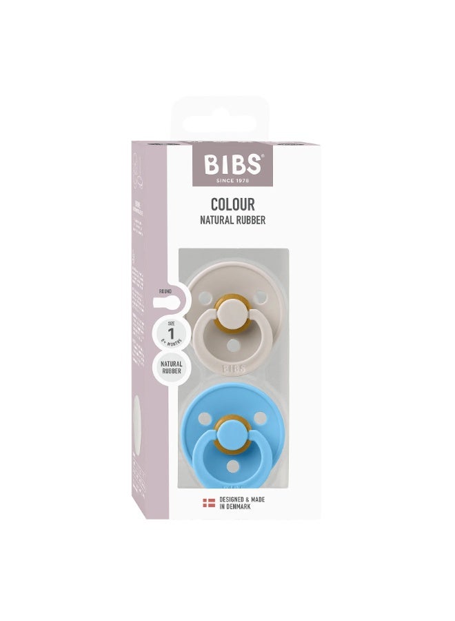 بيبس لهاية BIBS الملونة من اللاتكس مقاس 1، لون الفطر/النسيم، عبوة من قطعتين - Image 1