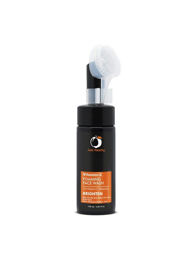 Just Peachy Brighten 2% Vitamin C Foaming Face Wash ; With 2% Vitamin C & Rosemary ; For Skin Brightening & Reducing Dark Spots ; 150Ml - Image 2