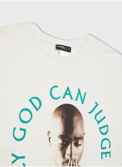 DeFacto Oversize Fit Tupac Shakur Licensed Crew Neck Print  - Image 5