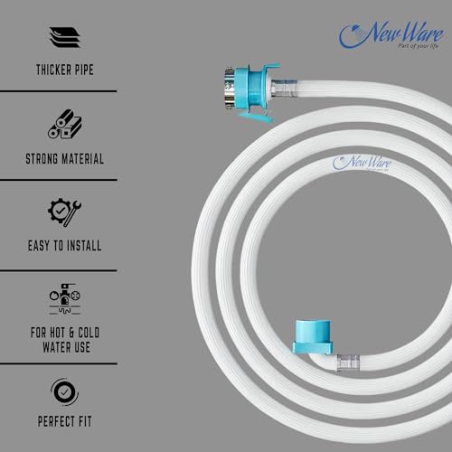 NEW WARE® Easy Fit 5 Meter Washing Machine Inlet Pipe with Universal Tap Adapter |Leak-Proof Connector | PVC Water Inlet/Inflow Hose for Top & Front Load Fully Automatic Machines - Image 4