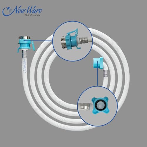 NEW WARE® Easy Fit 5 Meter Washing Machine Inlet Pipe with Universal Tap Adapter |Leak-Proof Connector | PVC Water Inlet/Inflow Hose for Top & Front Load Fully Automatic Machines - Image 5