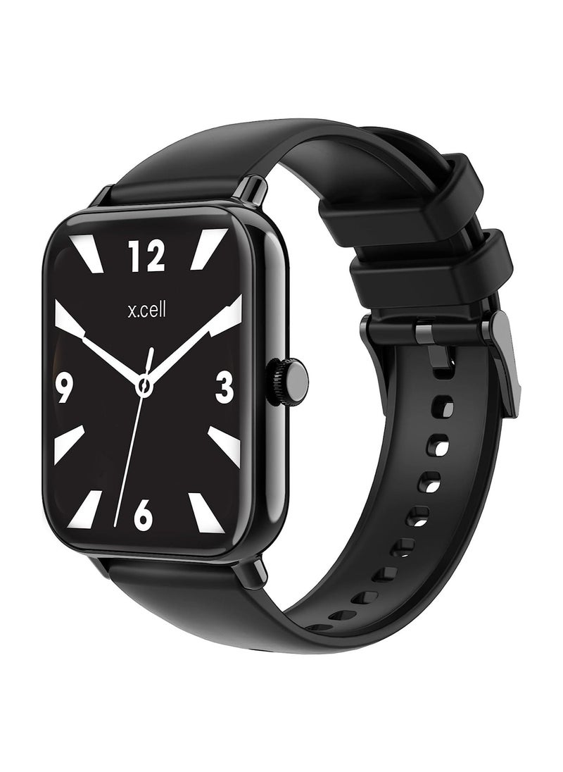 Xcell - Xcell G8 Talk Smart watch, Heart Rate/Blood Pressure/Oxygen Level Monitoring, Receive & Make Calls,Water Resistance: IP67, 1 Week Battery Life, Compatibility: IOS/Android-Black - Image 1
