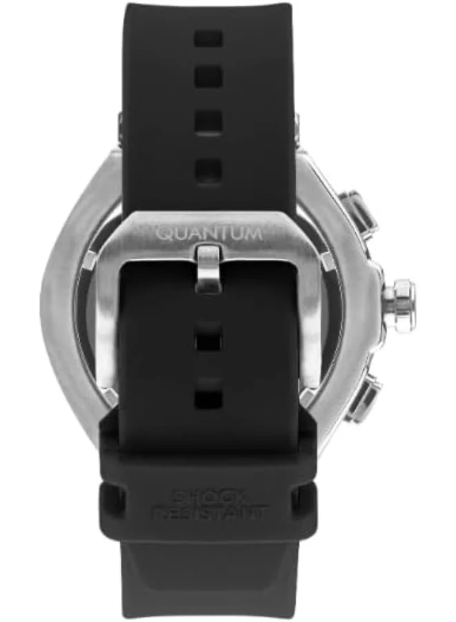 Quantum QUANTUM Men's Watch, Chronograph Display and Silicone Strap - HNG1010.391, Black