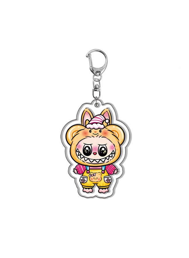 LABUBU Labubu Little Sheep Keychain Cute Cartoon Acrylic Personalized Schoolbag Pendant 
