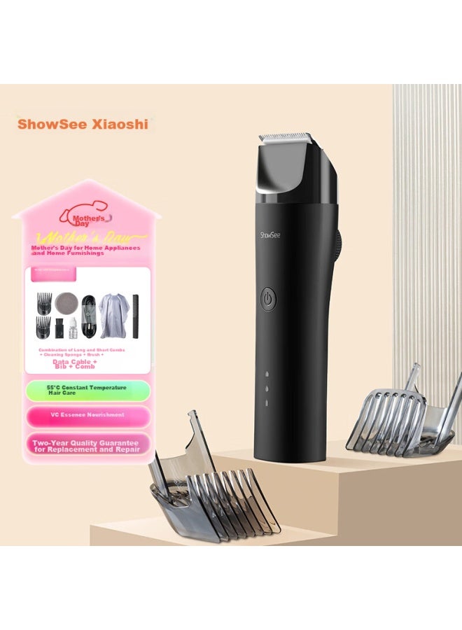 Showsee Electric Hair Clipper For Adults And Children, Fully Washable Body Hair Trimmer With Battery Edge Trimmer, Home Use Hair Cutting Scissors And Haircutting Tool C4-bk Gift For Husband On Christmas - Image 1