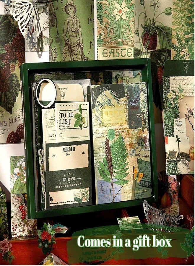 RANUR Vintage Aesthetic Scrapbook Kit with Stickers, Art Bullet Junk Journal Kit with Journaling or Scrapbooking Supplies Journal Planners Paper Stickers Craft Notebook Collage (Botanical) - Image 4