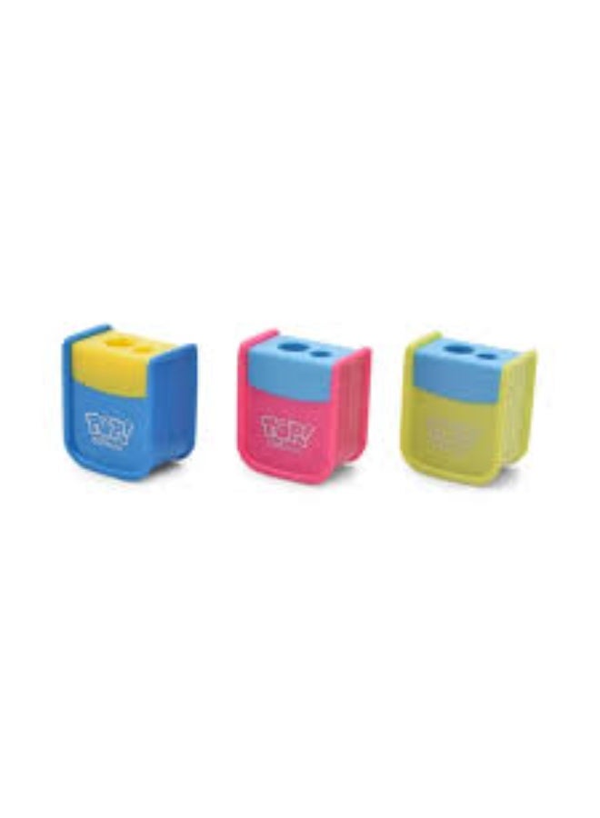 Deli Pencil Sharpener 2 Hole Assorted colors - Image 4