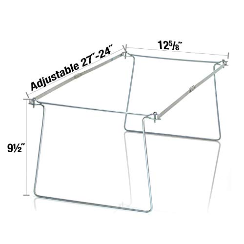Officemate Hanging File Frames, Letter Size, Rails fits 24 to 27, Files Cabinet, Steel, 2 Sets (91999) , Silver - Image 5