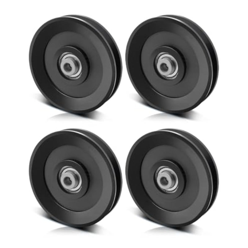 ULZOZN 115MM 4.5in Pulley Wheel for Home Gym Cable Machine Pulldown Smith Machine Lifting System Garage Gym Pulley Universal Gym Nylon Bearing Pulley Attachment 4pcs - Image 1