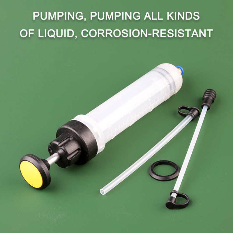 Oil Fluid Extractor 200cc Black Transparent Chamber Flexible Tube - Auto-Lock Hose Design Syringe Pump for Engine Oil Lubricant Change in ATVs Boats Motor Vehicles RVs - Image 5