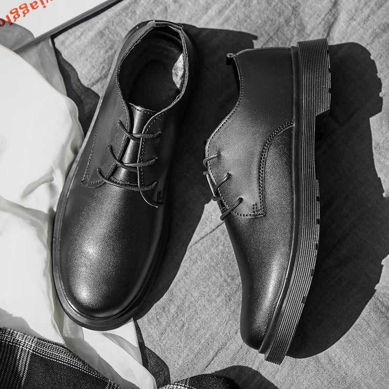 White Small Leather Shoes For Boys, Business Suits, Work, Students, Youth, Wedding Groomsmen, Pography, British Trendy Shoes - Image 1