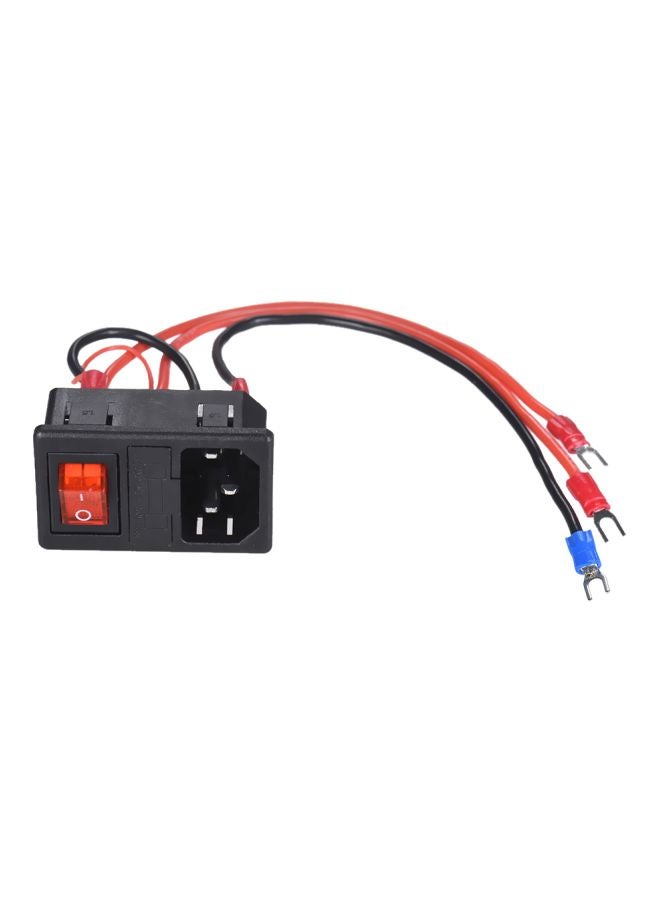 3D Printer Power Supply Switch Male Socket With Fuse Black/Red - Image 2