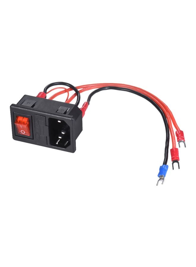 3D Printer Power Supply Switch Male Socket With Fuse Black/Red - Image 5