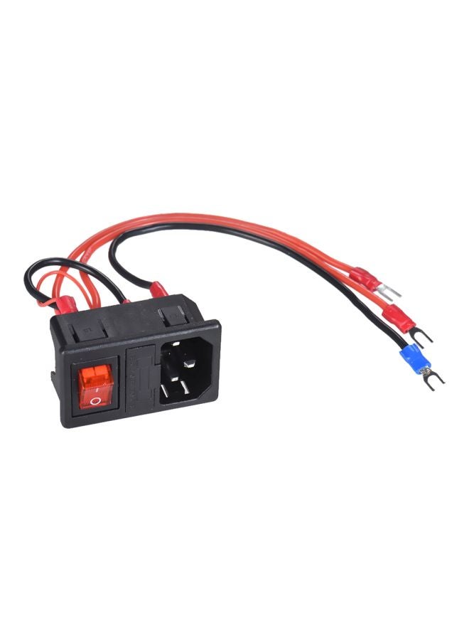 3D Printer Power Supply Switch Male Socket With Fuse Black/Red - Image 3