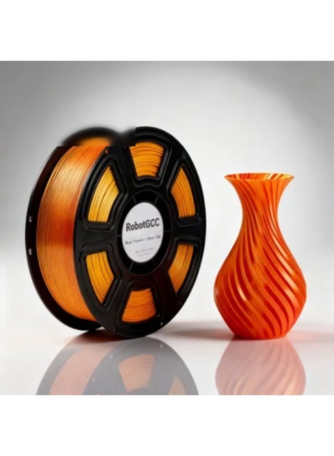robotgcc Silk PLA Red Gold 1.75mm 3D Printer Filament 1KG Dual Color Silk PLA Filament Metallic Gradient PLA Filament Color Changing PLA Filament Smooth Glossy Finish PLA Material for FDM Printing High Quality PLA Filament Stable Extrusion Consistent Diameter Easy Printing PLA Compatible with Most 3D Printers Decorative Printing Filament for Models Sculptures Cosplay Engineering Prototyping DIY Projects Reliable Layer Adhesion Low Warping Premium Surface Finish Red Gold PLA Filament High Precision Tolerance Strong Bonding Performance Professional 3D Printing Material Universal FDM Filament Spool Long Length High Strength PLA Filament - Image 3