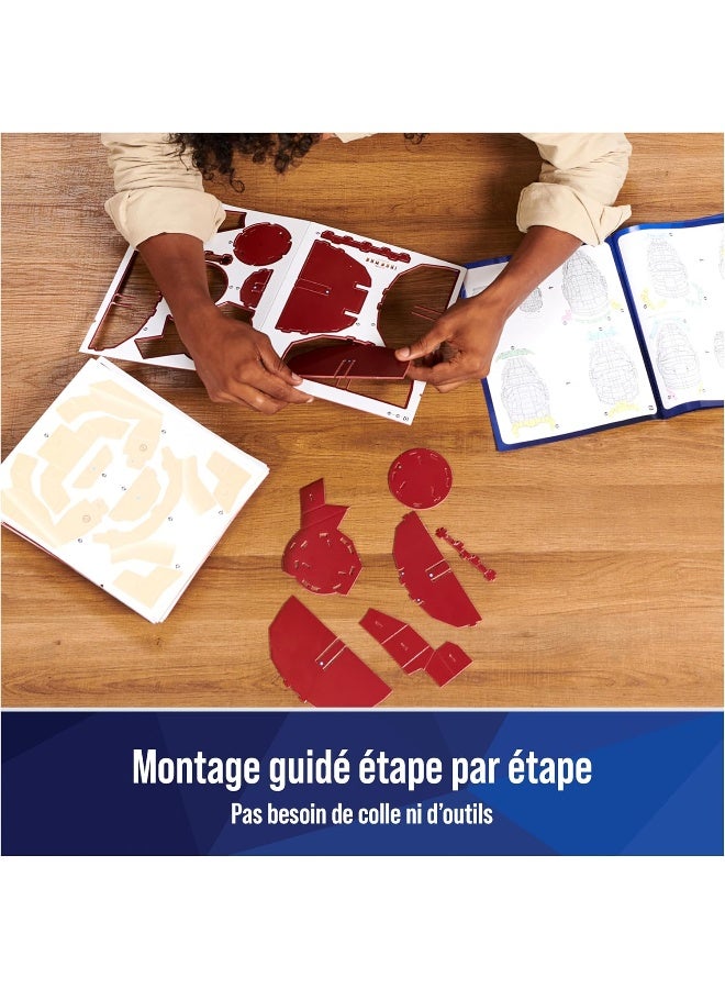 MARVEL ألعاب بناء 4D 4 ألغاز 6069819 4D آيرون مان، مجموعة نموذج مع قاعدة، 96 قطعة | خوذة آيرون مان، ديكور طاولة | ألعاب بناء | ألغاز ثلاثية الأبعاد للبالغين والمراهقين - Image 4