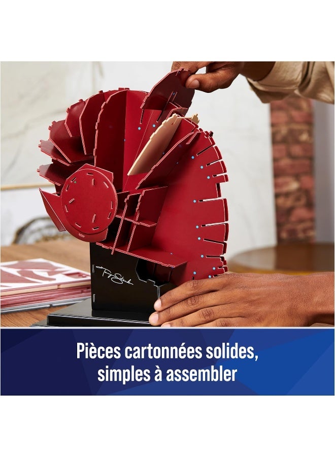 MARVEL ألعاب بناء 4D 4 ألغاز 6069819 4D آيرون مان، مجموعة نموذج مع قاعدة، 96 قطعة | خوذة آيرون مان، ديكور طاولة | ألعاب بناء | ألغاز ثلاثية الأبعاد للبالغين والمراهقين - Image 3