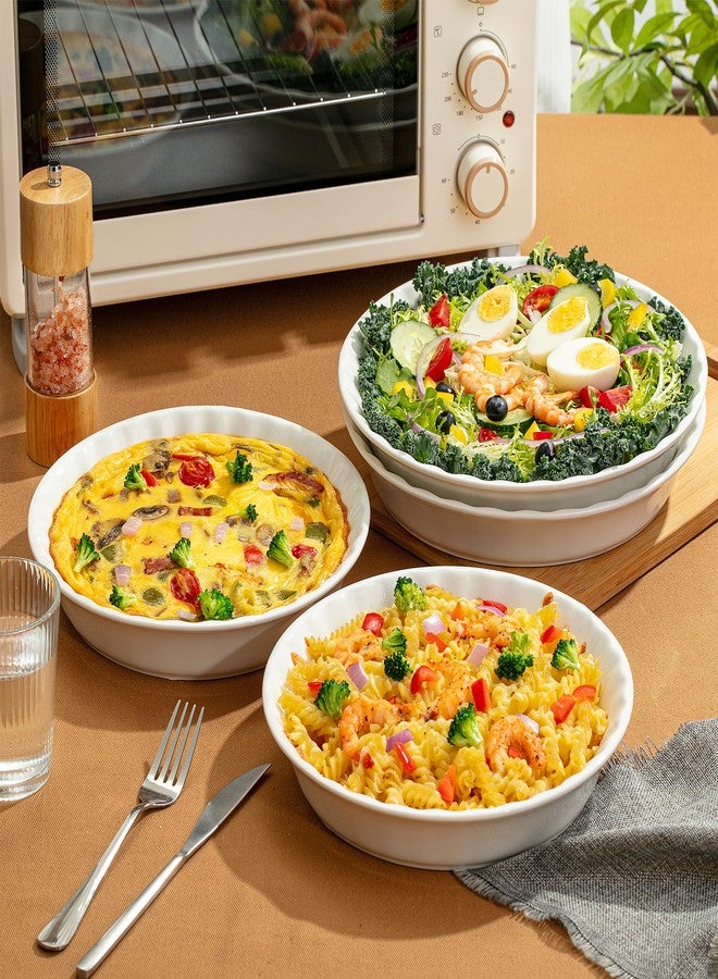 Brew To A Tea BTaT- Ceramic Pie Pan for Baking, 4 Pack, 10.5" & 9.5", Porcelain Ceramic Pie Plate for Salad, Pasta, Fruit and Tart, Freezer, Oven, Microwave and Dishwasher Safe - Image 5