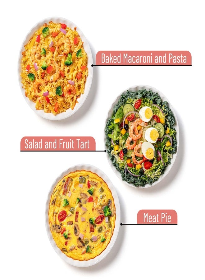 Brew To A Tea BTaT- Ceramic Pie Pan for Baking, 4 Pack, 10.5" & 9.5", Porcelain Ceramic Pie Plate for Salad, Pasta, Fruit and Tart, Freezer, Oven, Microwave and Dishwasher Safe - Image 3