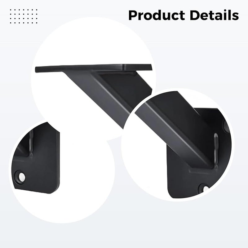Heavy Duty Steel Handrail Brackets 8 Pack Black Finish For Flat Wood 3 X 3 Inch - Image 3