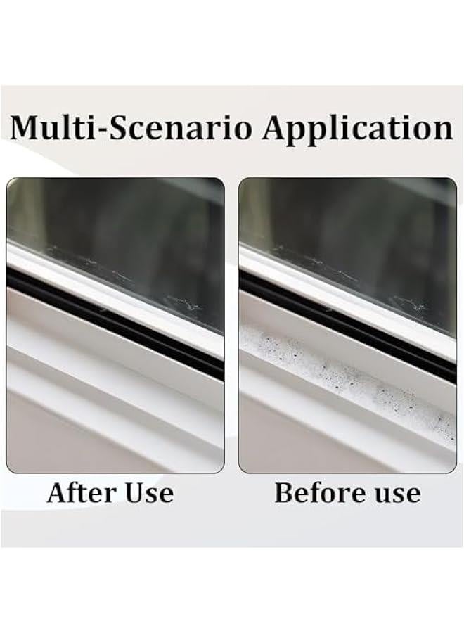 Window Cleaning Brush, Groove Cleaning Brush Tool Handheld Window Sliding Door Track Cleaner with 2 Replacement Cloth for Tile Lines Shutter Sill Car Vents Keyboard Small Spaces Clean Kit - Image 5