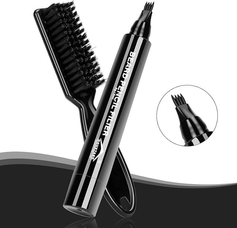 Beard Filling Pen Kit for Men Barber Pencil-Water Proof& Sweat Proof, Long La... - Image 1
