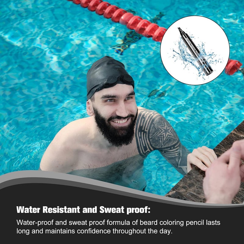 Beard Filling Pen Kit for Men Barber Pencil-Water Proof& Sweat Proof, Long La... - Image 2