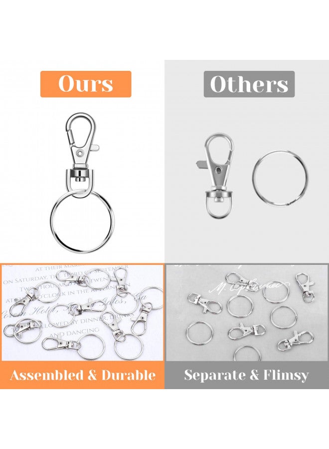 Audab Keychain Rings for Crafts, Audab 50 Sets Assembled Key Chains Rings Keychain Hardware Key Rings for Key Chains, Crafts and Lanyards - Image 3