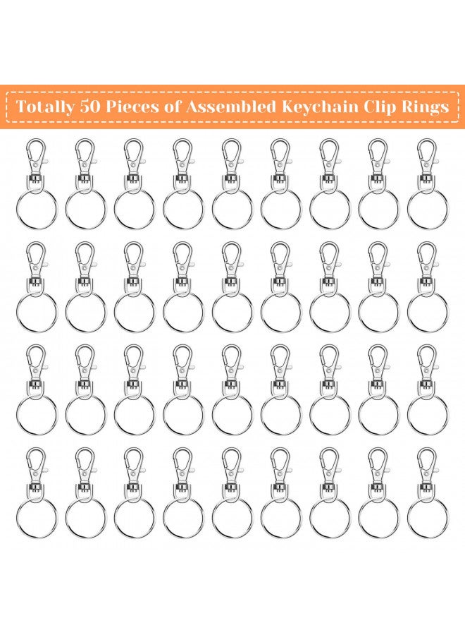 Audab Keychain Rings for Crafts, Audab 50 Sets Assembled Key Chains Rings Keychain Hardware Key Rings for Key Chains, Crafts and Lanyards - Image 2