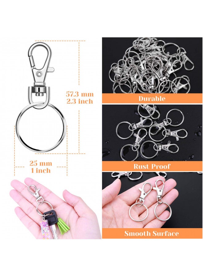 Audab Keychain Rings for Crafts, Audab 50 Sets Assembled Key Chains Rings Keychain Hardware Key Rings for Key Chains, Crafts and Lanyards - Image 5