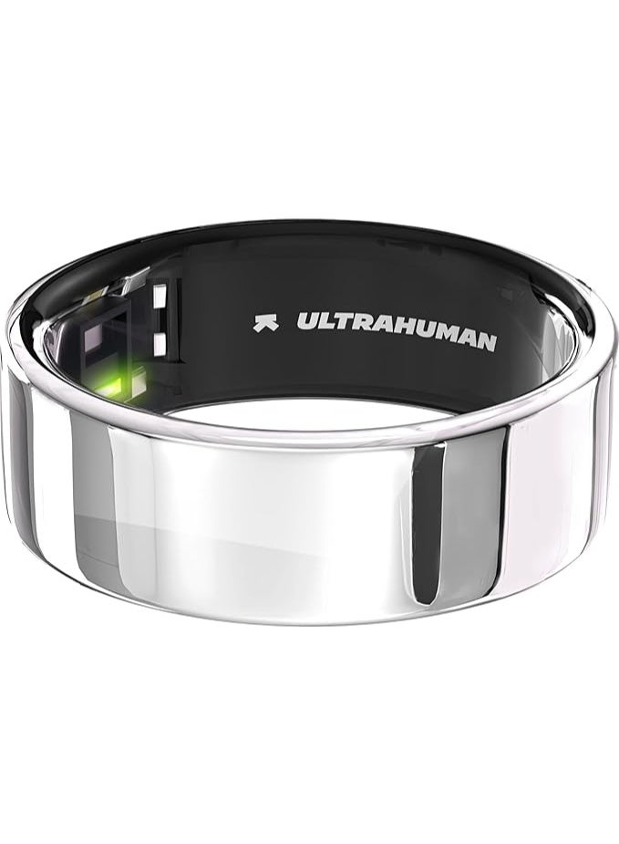 Ultrahuman Ring AIR - Advanced Sleep-Tracking Wearable, HRV & Temperature Monitoring, Track Workout, Movement & Recovery, Water Resistant, Air Silver size 08