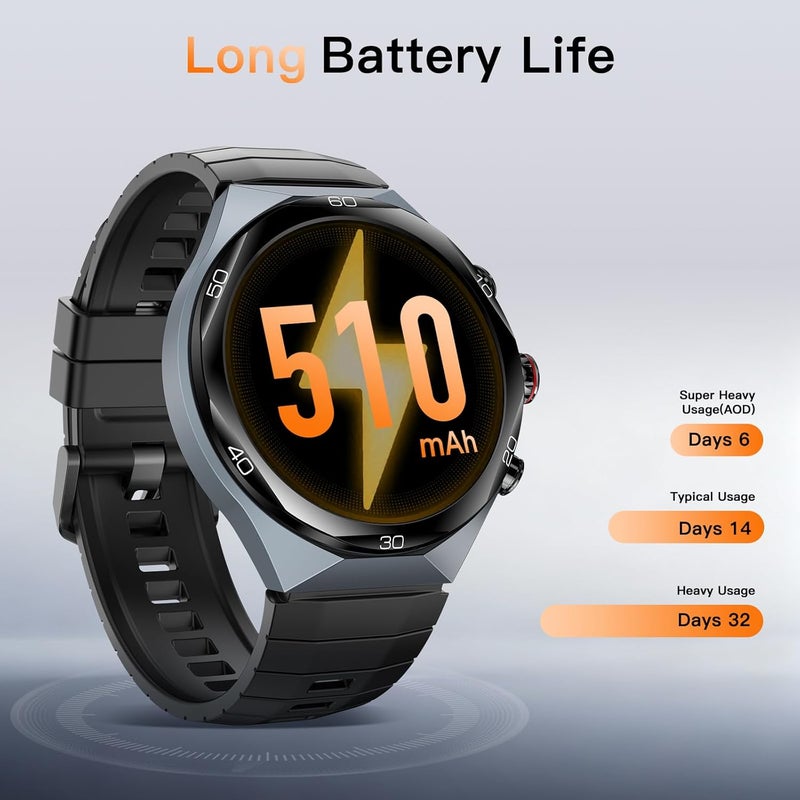 KIESLECT AI Smart Watch 1.46" AOD Display GPS Bluetooth Calls Zero-Delay Smart Watches for Men Video Watch Face 14-Day Battery 5ATM Waterproof, 180+ Sports Modes Elite 2 - Image 5