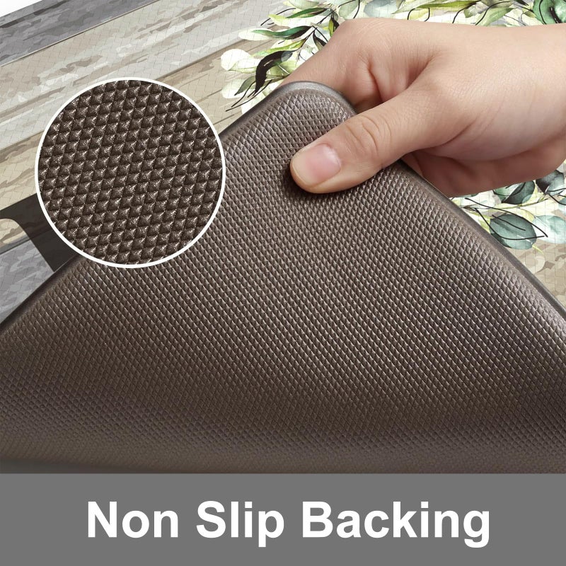 KIMODE Kitchen Mats for Floor 17"x47"+17"x29", Farmhouse Kitchen Rugs Sets of 2, Anti Fatigue Mats for Kitchen Floor, Cushioned Comfort Kitchen Floor Mats for Sink, Laundry, Desk Grey - Image 4