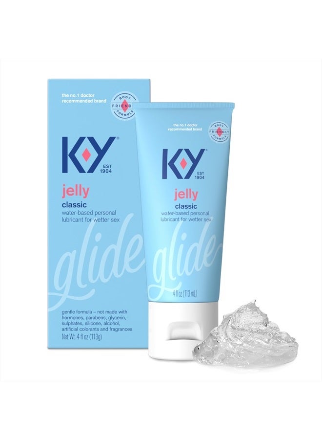 K-Y Jelly Water Based Lube For Sex, Anal Lube, Non-Greasy Water Based Personal Lubricant, pH Friendly Sex Lube Can Be Used With Sex Toys For Women & Male Sex Toys, Condom Friendly Personal Lube, 4 OZ - Image 1