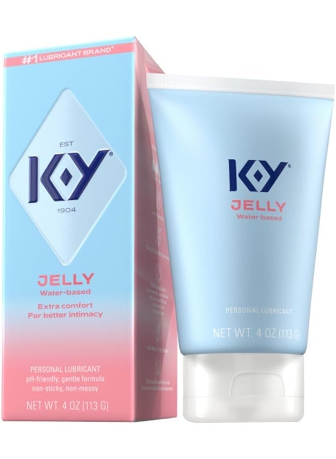 K-Y Jelly Water Based Lube For Sex, Anal Lube, Non-Greasy Water Based Personal Lubricant, pH Friendly Sex Lube Can Be Used With Sex Toys For Women & Male Sex Toys, Condom Friendly Personal Lube, 4 OZ - Image 1