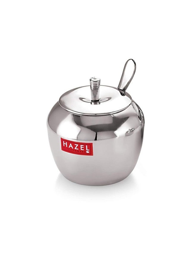 Hazel حاوية زيت و سمن من الفولاذ المقاوم للصدأ مع ملعقة للمطبخ | سعة 260 مل حاوية زيت متعددة الاستخدامات - Image 1