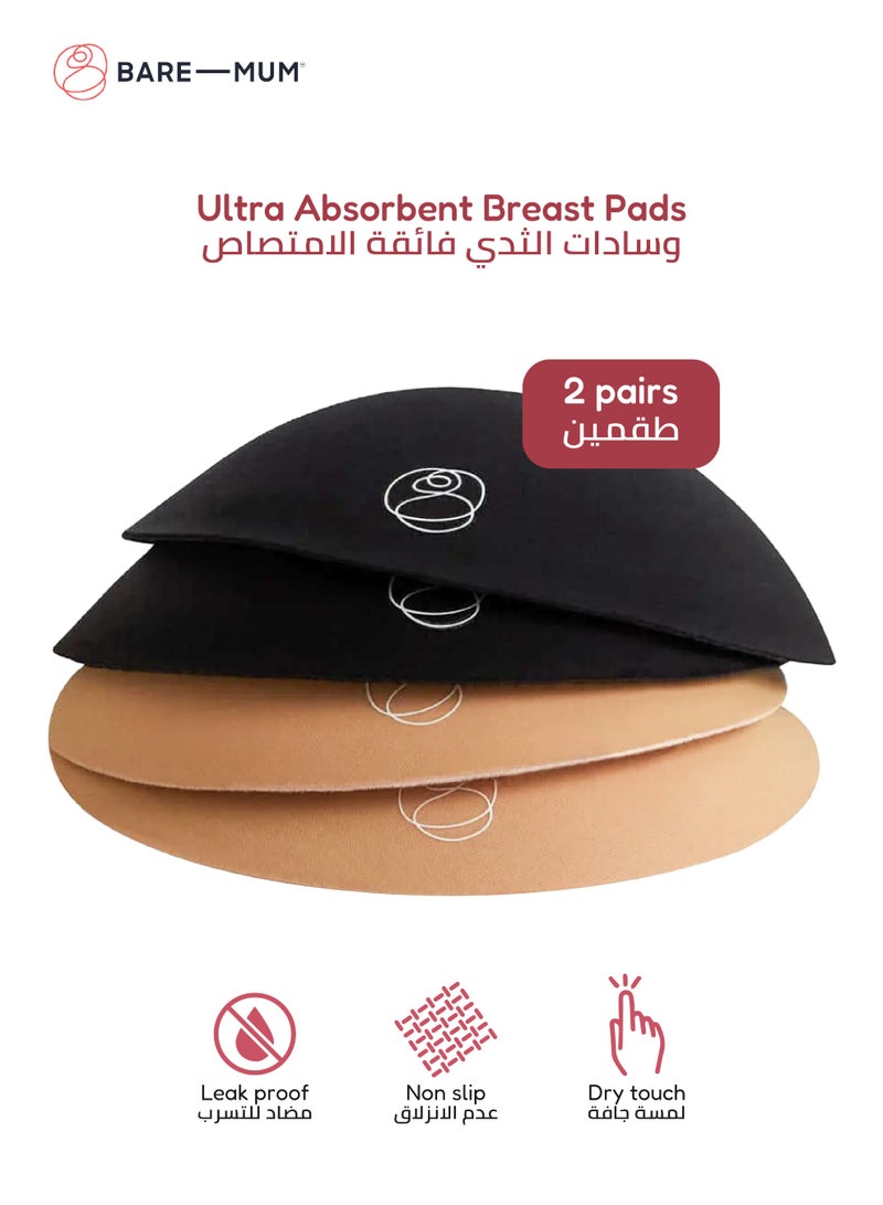 BARE-MUM Ultra Absorbent Breast Pads | Reusable | 30ml Capacity | Leak-Proof Protection | Quick-Dry & Antibacterial Layer | Anti-Slip Design | Comfortable & Discreet | 8 Hours Leak Protection - Image 1
