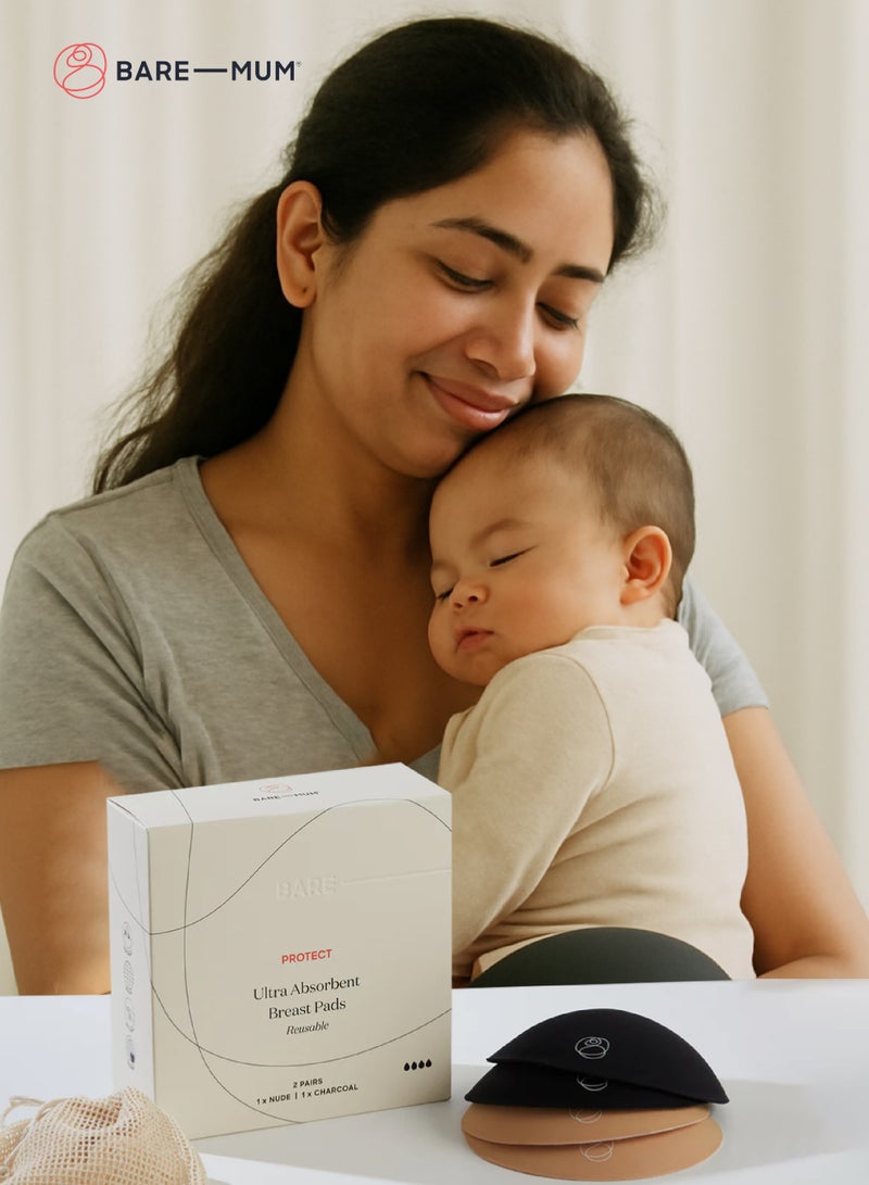 BARE-MUM Ultra Absorbent Breast Pads | Reusable | 30ml Capacity | Leak-Proof Protection | Quick-Dry & Antibacterial Layer | Anti-Slip Design | Comfortable & Discreet | 8 Hours Leak Protection - Image 2