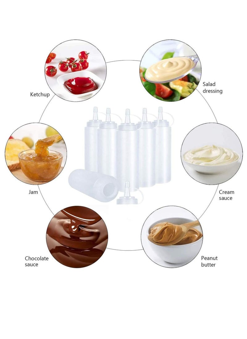 Y&D 5pcs 8oz Squeeze Condiment Bottles with Cap Seasoning Dispensers 230ml  - Image 3