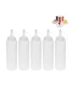 Y&D 5pcs 8oz Squeeze Condiment Bottles with Cap Seasoning Dispensers 230ml  - Image 1