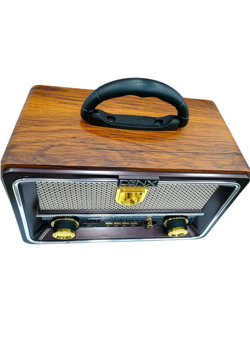 Denx Rechargeable Hi-Fi Radio With Remote Control, Large Capacity Battery, Portable, Retro Style Fm Radio, Support Bluetooth, Sd Card Slot, Usb  - Image 4
