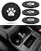 DECURCAR Coaster for Cup Holder 4 Pack Silicone Auto Drink Coasters Mat Cat Dog Paw Universal NonSlip Inserts Car Interior Accessories Black - Image 2